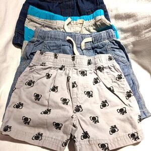 4 Baby Boy Shorts 6-24 Months